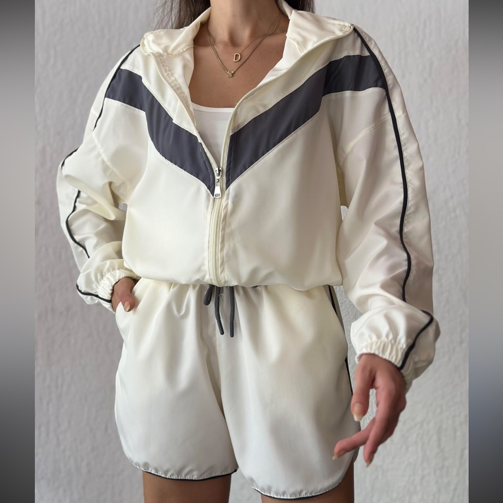 Cream/Gray Tracksuit